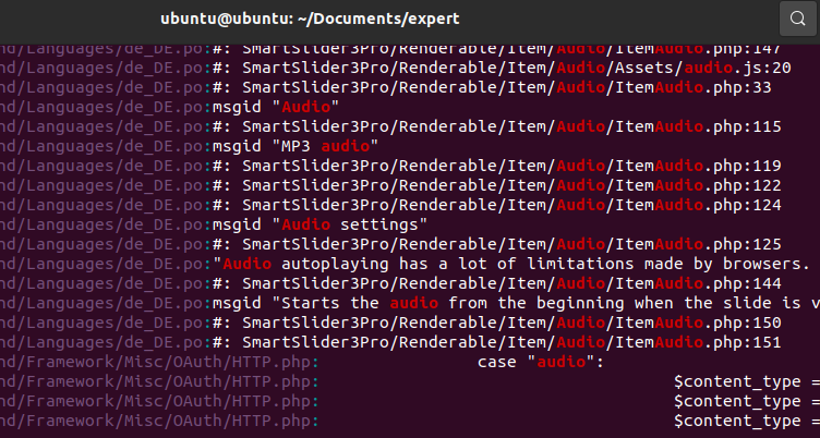 Search text in multiple Linux files with grep
