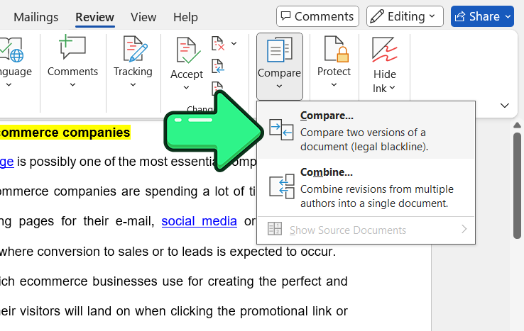 How To Compare Two Microsoft Word Documents - SeekFast Blog