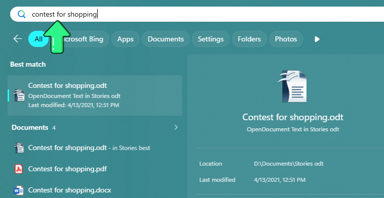 Windows 11 taskbar search used to find files
