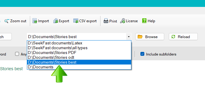 SeekFast load folder from list