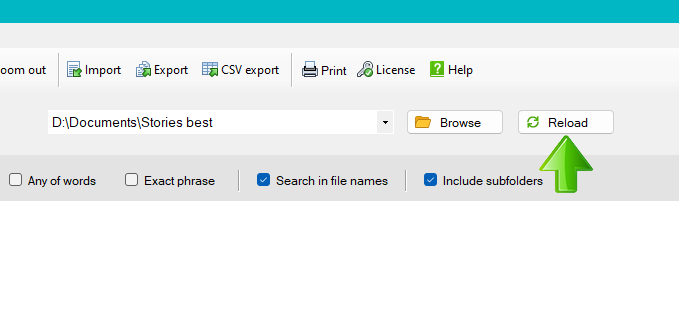SeekFast reload folder